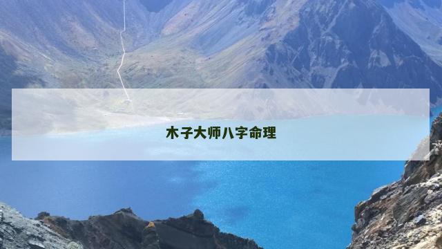 木子大师八字命理