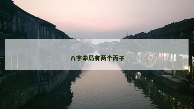 八字命局有两个丙子