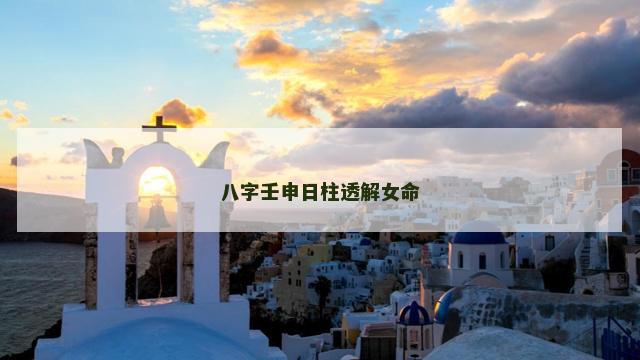 八字壬申日柱透解女命