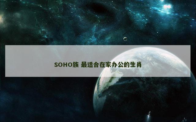 SOHO族 最适合在家办公的生肖