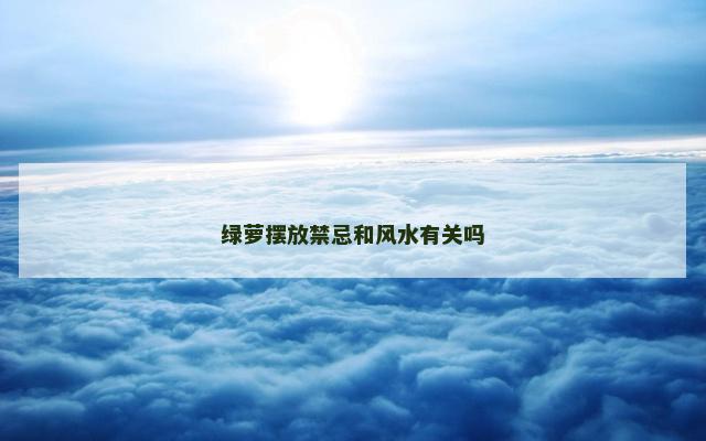 绿萝摆放禁忌和风水有关吗