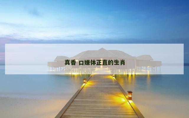真香 口嫌体正直的生肖