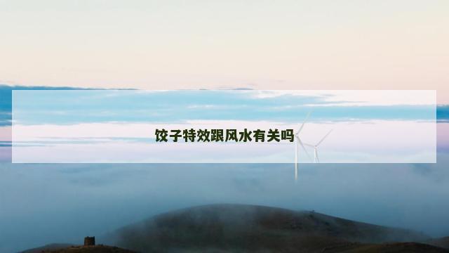 饺子特效跟风水有关吗