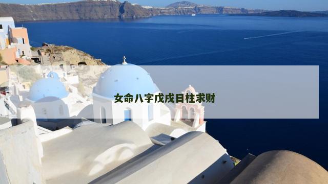 女命八字戊戌日柱求财