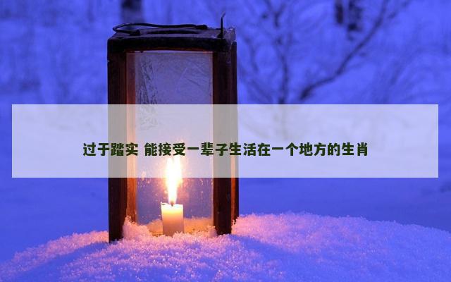 过于踏实 能接受一辈子生活在一个地方的生肖