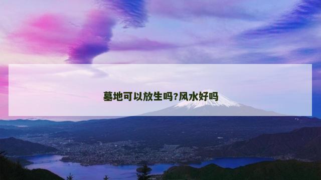 墓地可以放生吗?风水好吗
