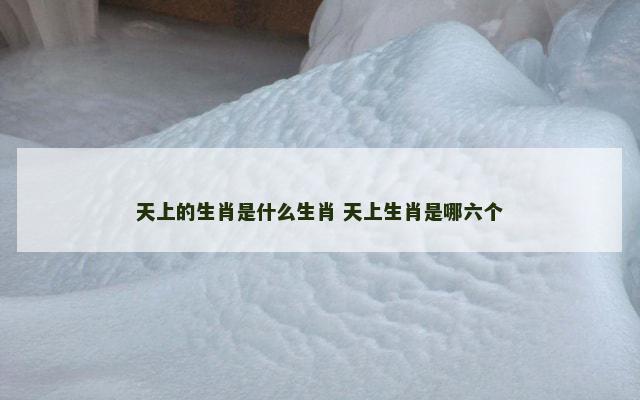 天上的生肖是什么生肖 天上生肖是哪六个