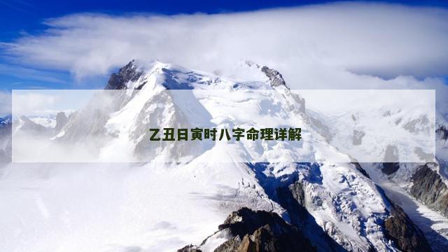 乙丑日寅时八字命理详解