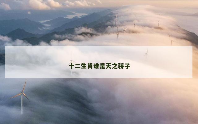 十二生肖谁是天之骄子