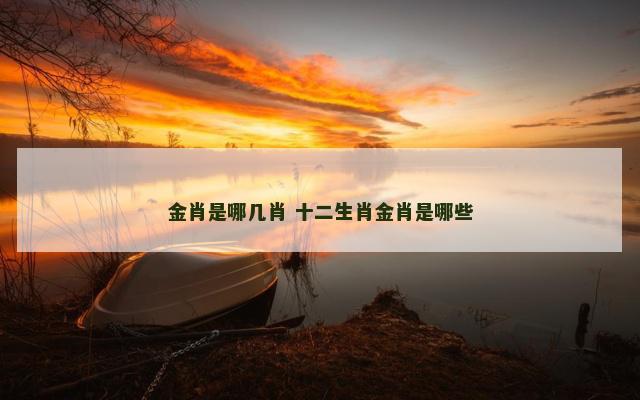 金肖是哪几肖 十二生肖金肖是哪些