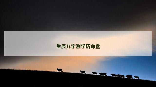 生辰八字测学历命盘