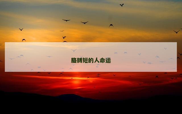 胳膊短的人命运