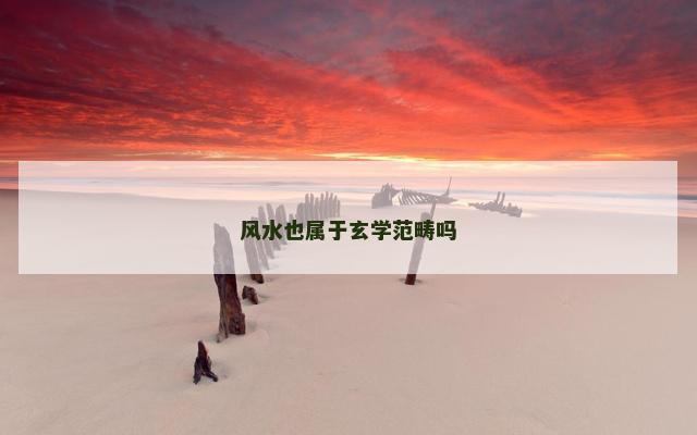 风水也属于玄学范畴吗