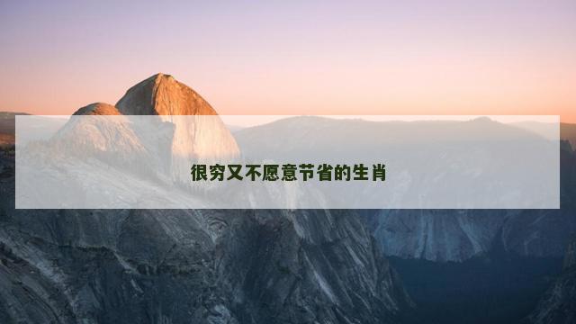 很穷又不愿意节省的生肖