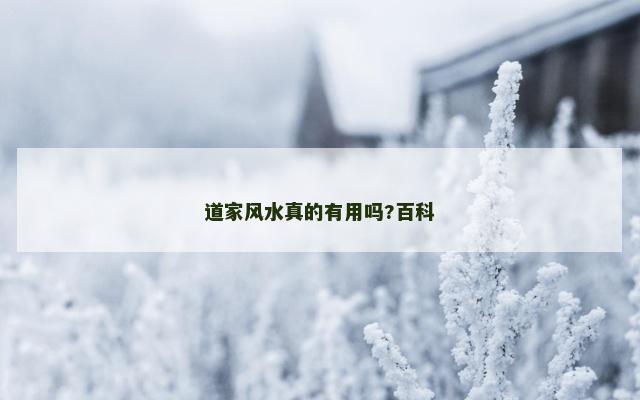 道家风水真的有用吗?百科