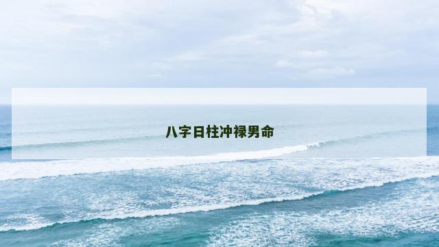 八字日柱冲禄男命
