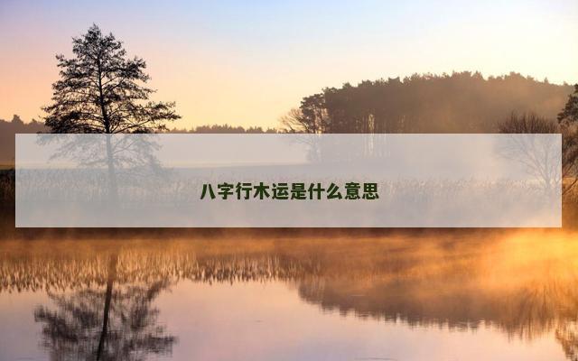 八字行木运是什么意思