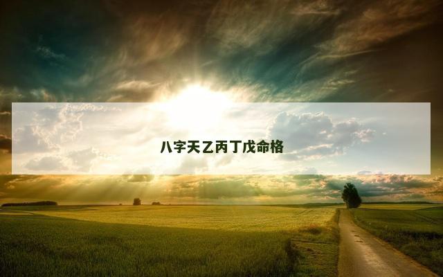 八字天乙丙丁戊命格