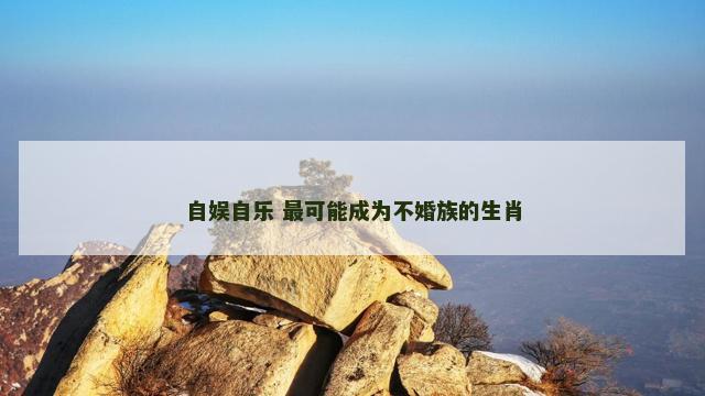 自娱自乐 最可能成为不婚族的生肖