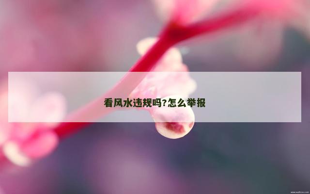 看风水违规吗?怎么举报
