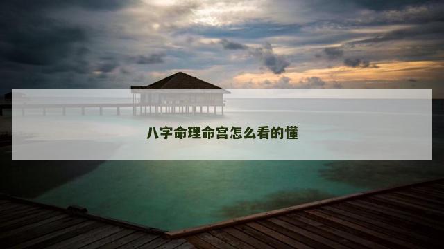 八字命理命宫怎么看的懂