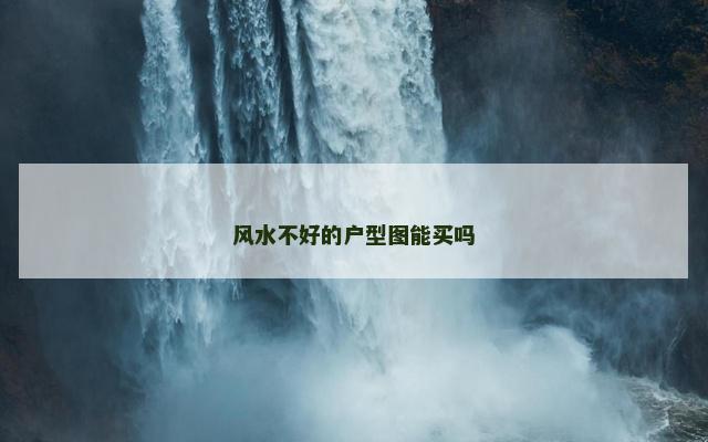 风水不好的户型图能买吗