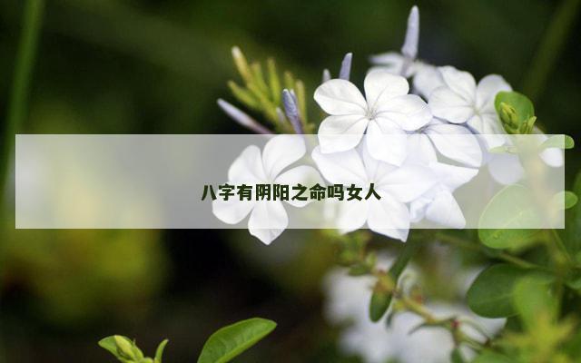 八字有阴阳之命吗女人