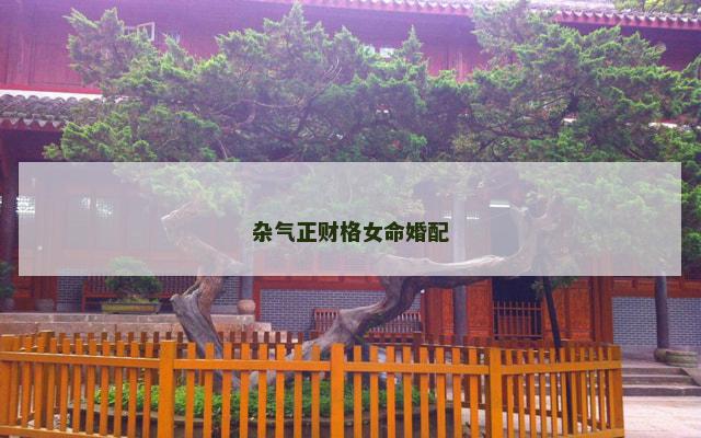 杂气正财格女命婚配