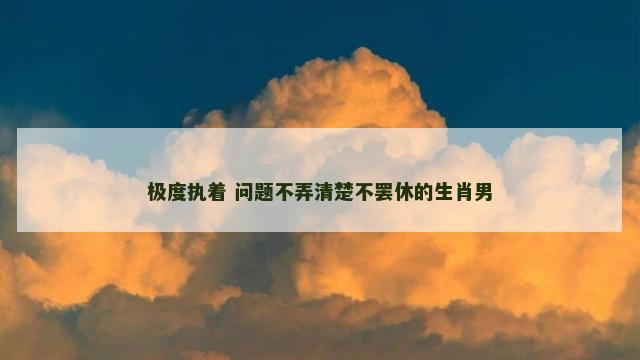 极度执着 问题不弄清楚不罢休的生肖男