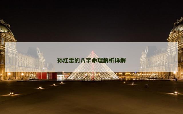 孙红雷的八字命理解析详解
