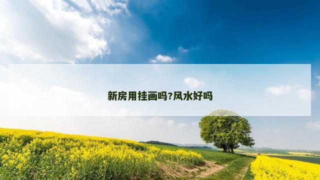 新房用挂画吗?风水好吗