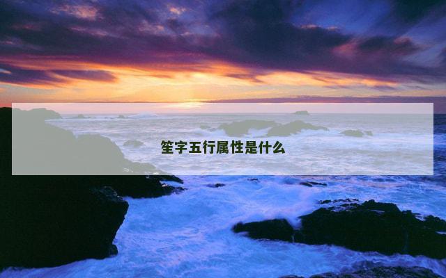 笙字五行属性是什么