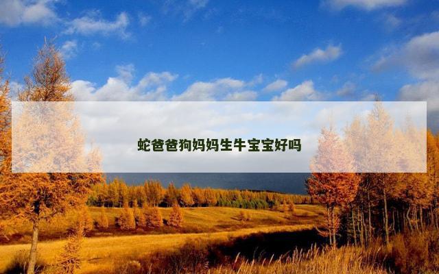 蛇爸爸狗妈妈生牛宝宝好吗
