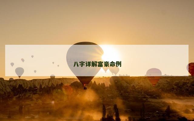 八字详解富豪命例