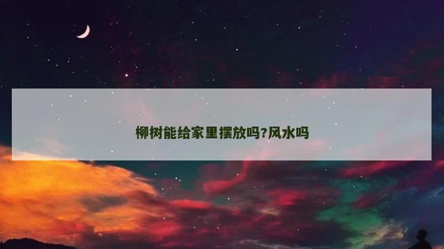 柳树能给家里摆放吗?风水吗