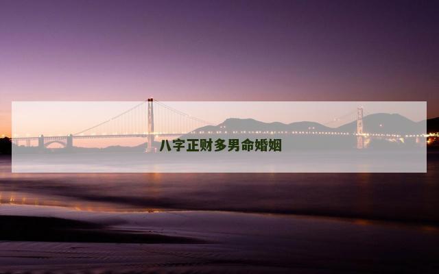 八字正财多男命婚姻