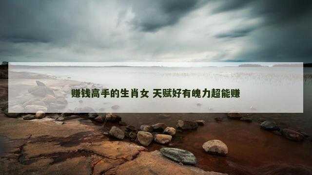 赚钱高手的生肖女 天赋好有魄力超能赚
