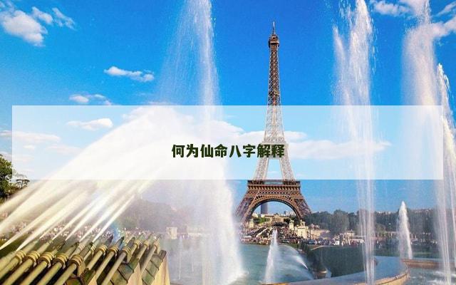 何为仙命八字解释