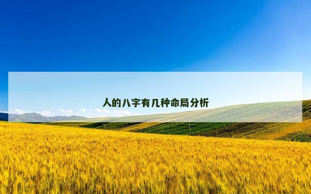 人的八字有几种命局分析