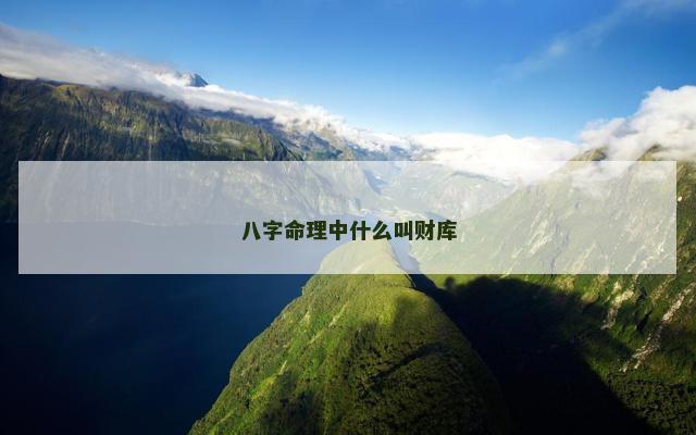 八字命理中什么叫财库