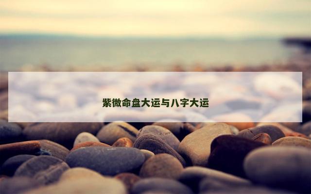 紫微命盘大运与八字大运