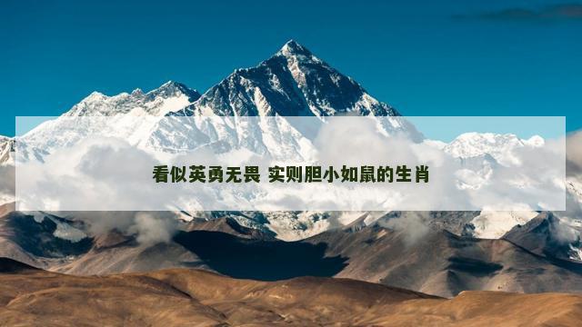 看似英勇无畏 实则胆小如鼠的生肖