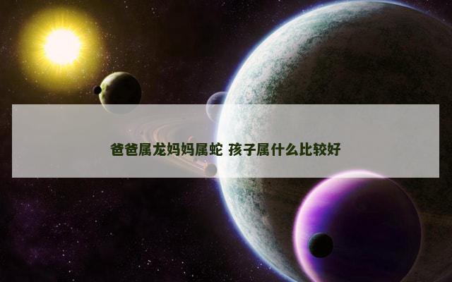 爸爸属龙妈妈属蛇 孩子属什么比较好