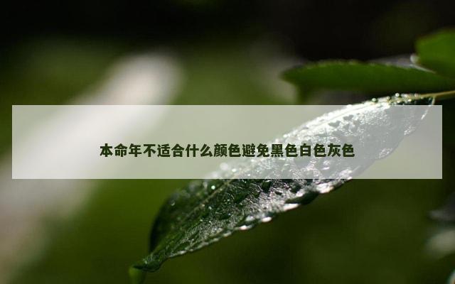 本命年不适合什么颜色避免黑色白色灰色
