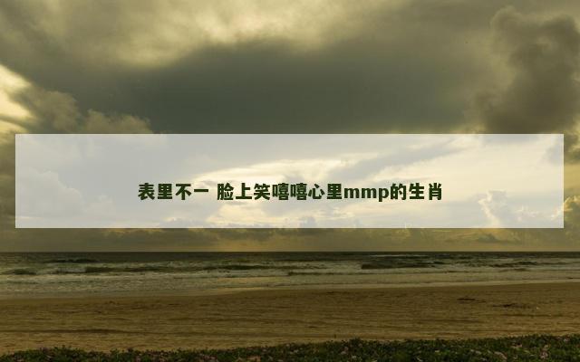 表里不一 脸上笑嘻嘻心里mmp的生肖