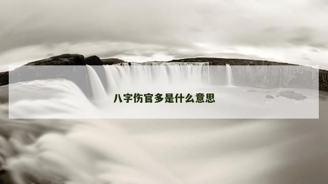八字伤官多是什么意思