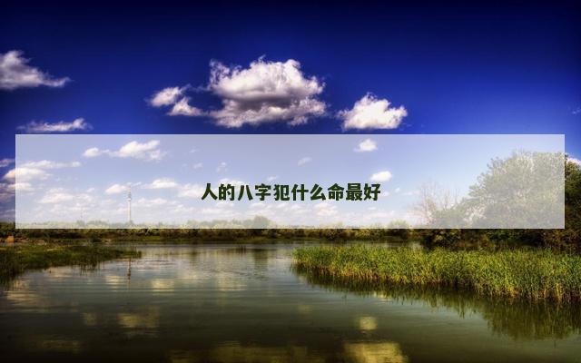人的八字犯什么命最好