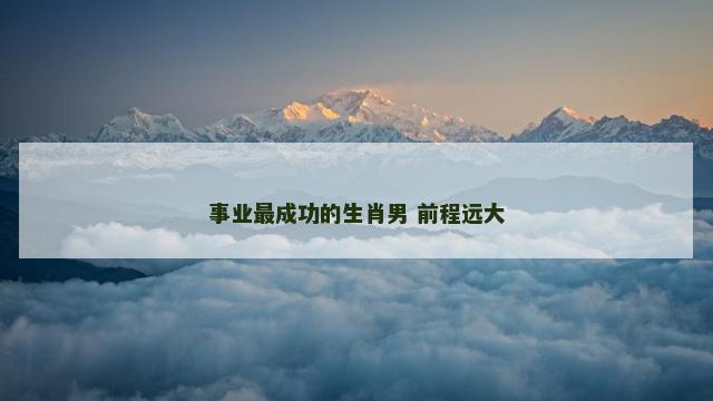 事业最成功的生肖男 前程远大