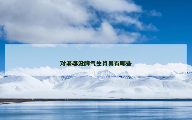 对老婆没脾气生肖男有哪些