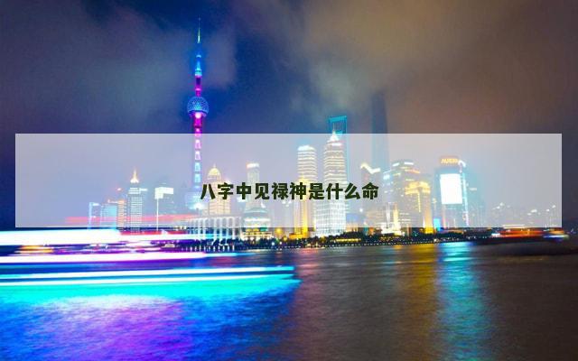 八字中见禄神是什么命